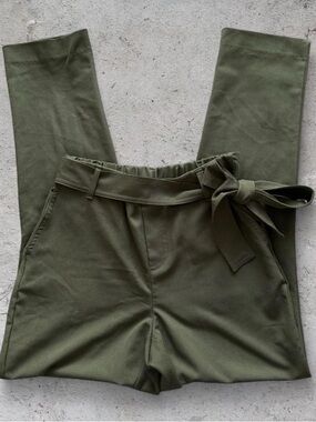 olive green paper bag pants